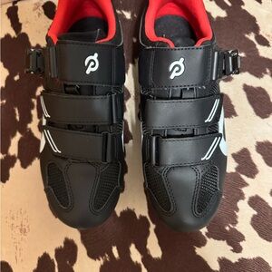 Peloton Black and Red Athletic Shoes
